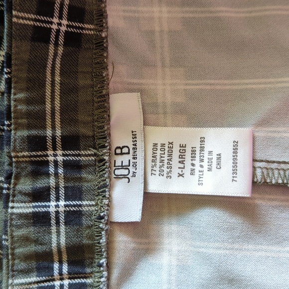 3/$20🌟 Joe B by Joe Benbasset Vintage Green Plaid Pleated Front Wrap Skirt XL - Picture 5 of 5